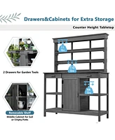 66" Farmhouse Potting Bench with Storage