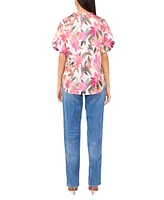Vince Camuto Women's Split-Neck Floral-Print Top