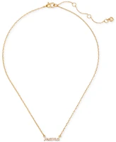 kate spade new york Gold-Tone Mama Said Pave Pendant Necklace, 16" + 3" extender