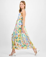 julia jordan Women's Straight-Neck Sleeveless Printed Dress
