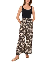Vince Camuto Women's Vine-Print Wide-Leg Pull-On Pants