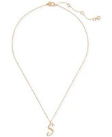 kate spade new york Gold-Tone One A Million Initial Pendant Necklace, 17" + 3" extender