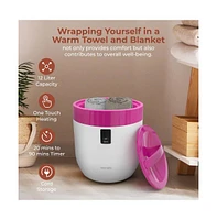 SereneLife Bucket Towel Warmer, 12L, Adjustable Timer, Auto Shut-Off, Pink