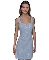Karl Lagerfeld Paris Women's Sequinned Tweed Sheath Dress