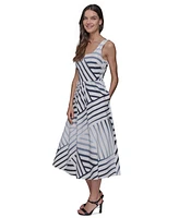 Karl Lagerfeld Paris Women's Side-Lace-Up Midi Dress