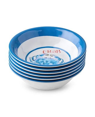 Certified International Beach House Crab Melamine 6-Pc. All-Purpose Bowls, Service For 6