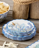 Certified International Blue Lagoon Melamine 4-Pc. Salad Plates, Service For 4