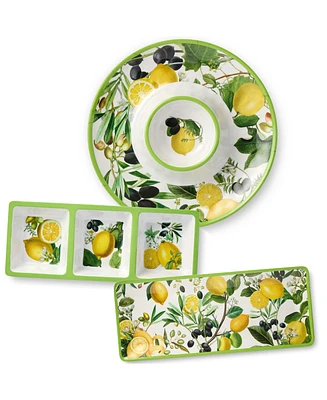 Certified International Limone Melamine 3-Piece Hostess Set