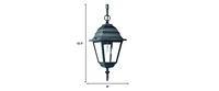 Distressed White Beveled Glass Outdoor Hanging Light