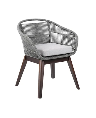 Outdoor Solid Wood Dining Chair with Cushion Perfect for Patio & Garden