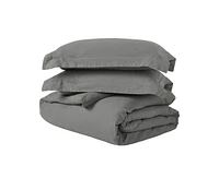 Superior Cotton Linen Blend Solid 3-Piece Duvet Cover Set