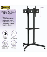 ProMount Premium Rolling Tv Stand with Mount and Adjustable Shelf for 32"-72" TVs up to 110lbs