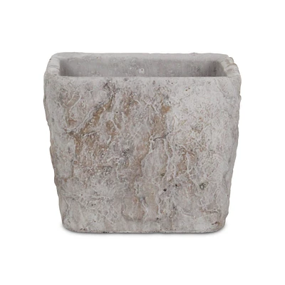 Cement Rectangular Pot Planter with Speckle Glaze – Indoor/Outdoor Use