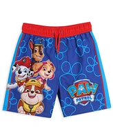 Paw Patrol Boys Pullover Rash Guard and Swim Trunks Outfit Set
