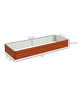 Outsunny Galvanized Raised Garden Bed Metal Planter Box Easy Quick Setup