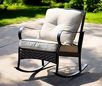 Outdoor Steel Rocking Chair with Cushion – Stylish & Durable Patio Chair