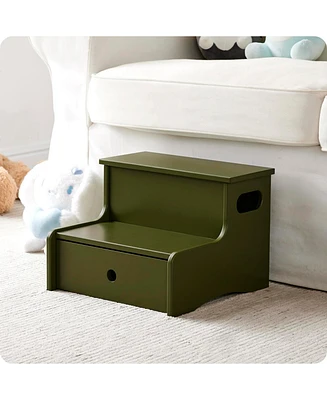 Kings Brand Furniture Wooden Toddler Step Stool for Kids with Storage Bedroom, Bathroom & Kitchen