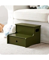Kings Brand Furniture Wooden Toddler Step Stool for Kids with Storage Bedroom, Bathroom & Kitchen