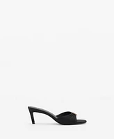 Mango Women's Metallic Detail Heeled Sandals