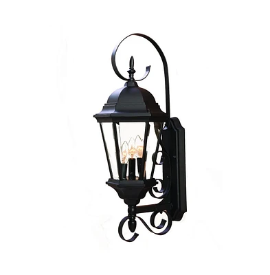 Three Light Dark Brown Swing Arm Lantern Wall