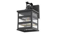 Outdoor Wall Light with Glass Panels for Porch and Entryway Lighting