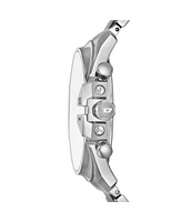 Diesel Men's Mega Chief Slim Quartz Chronograph Silver Stainless Steel Watch, 48mm