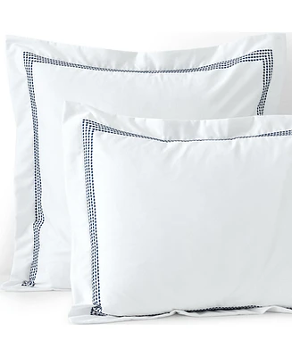 Lands' End 400 Thread Count Premium Supima Cotton No Iron Sateen Embroidered Pillow Sham