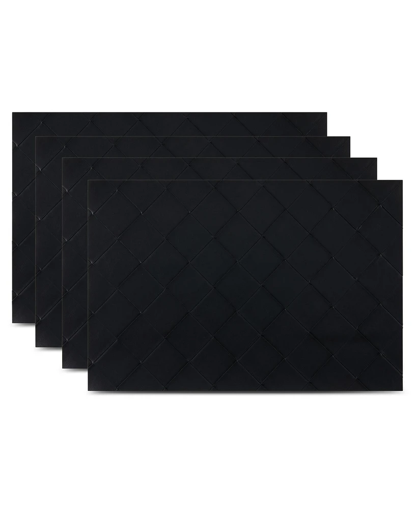 Dainty Home Modena Reversible Premium Leather 12" x 18" Rectangular Placemats Set of 4