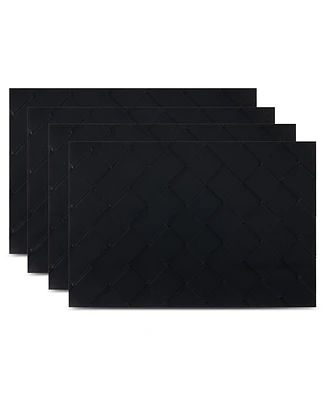 Dainty Home Modena Reversible Premium Leather 12" x 18" Rectangular Placemats Set of 4
