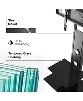 ProMounts Premium Swivel Tv Stand Mount for 37”-72” Screens with Shelving, Holds up to 110 Lbs
