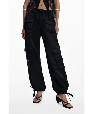 Desigual Women's Satin cargo pants