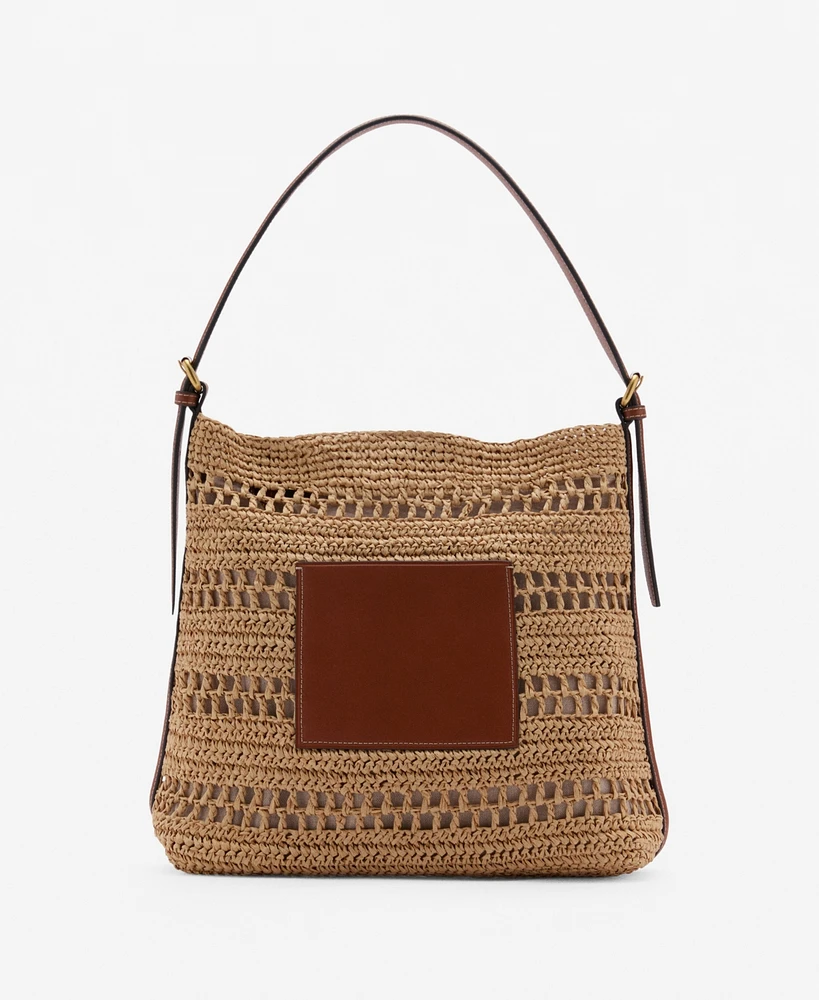 Mango Women's Natural Fiber Shoulder Bag