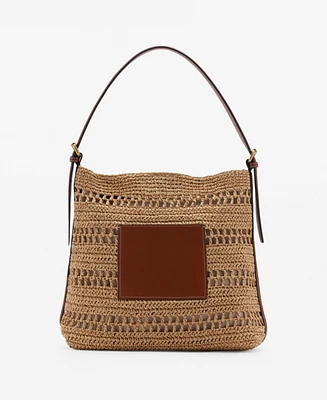 Mango Women's Natural Fiber Shoulder Bag