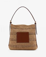 Mango Women's Natural Fiber Shoulder Bag