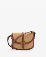 Mango Women's Contrast Canvas Crossbody Bag