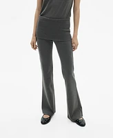 Mango Women's Turn-Up Waist Flared Pants
