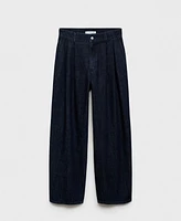 Mango Women's Rinse-Wash Wide Leg Jeans