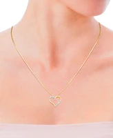 Diamond Open Heart 18" Pendant Necklace (1/6 ct. t.w.) in 10k Gold