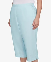 Alfred Dunner Plus St. Thomas Heat Set Embroidered Capri Pants