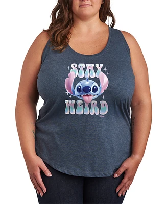 Hybrid Apparel Plus Lilo Stitch Stay Weird Graphic Tank Top