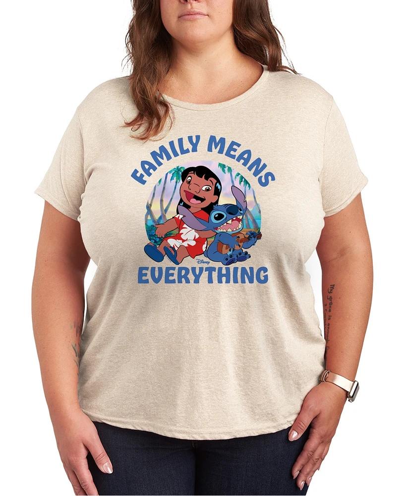 Hybrid Apparel Plus Lilo Stitch Family Means Everything Graphic T-Shirt