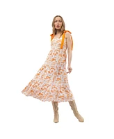 Smith & Quinn Women's Orange Tennessee Volunteers Tied Shoulder Tiered Maxi Dress