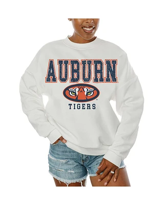 Gameday Couture Women's White Auburn Tigers Freestyle Fleece Pullover Sweatshirt