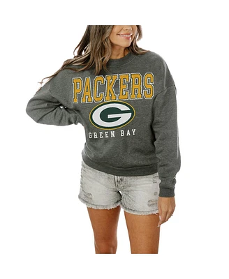 Gameday Couture Women's Charcoal Green Bay Packers Bring The Energy Pullover Sweatshirt