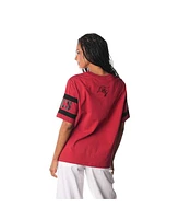 The Wild Collective Women's Red Tampa Bay Buccaneers Drop Shoulder T-Shirt