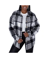 Gameday Couture Women's Gray Washington Commanders Field Side Fun Plaid Button-Up Overshirt Top