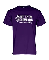 Blue 84 Men's Purple Tcu Horned Frogs 2025 Big 12 Women's Basketball Conference Tournament Champions Locker Room T-Shirt