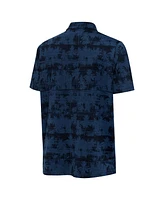 Antigua Men's Heather Navy New York Yankees Palm Tree Spring Training Shadow Polo Shirt