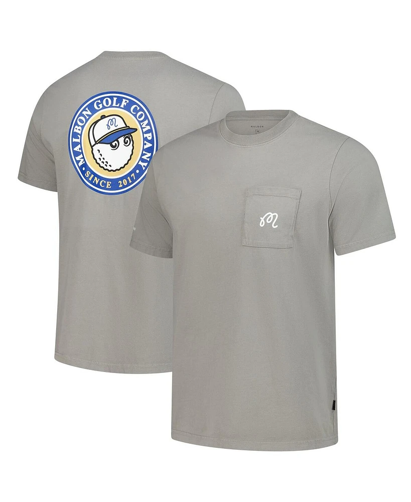 Malbon Men's Golf Gray The Players Bucket Seal T-Shirt