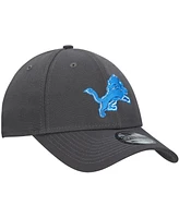 New Era Men's Charcoal Detroit Lions Primary Logo 39THIRTY Flex Hat